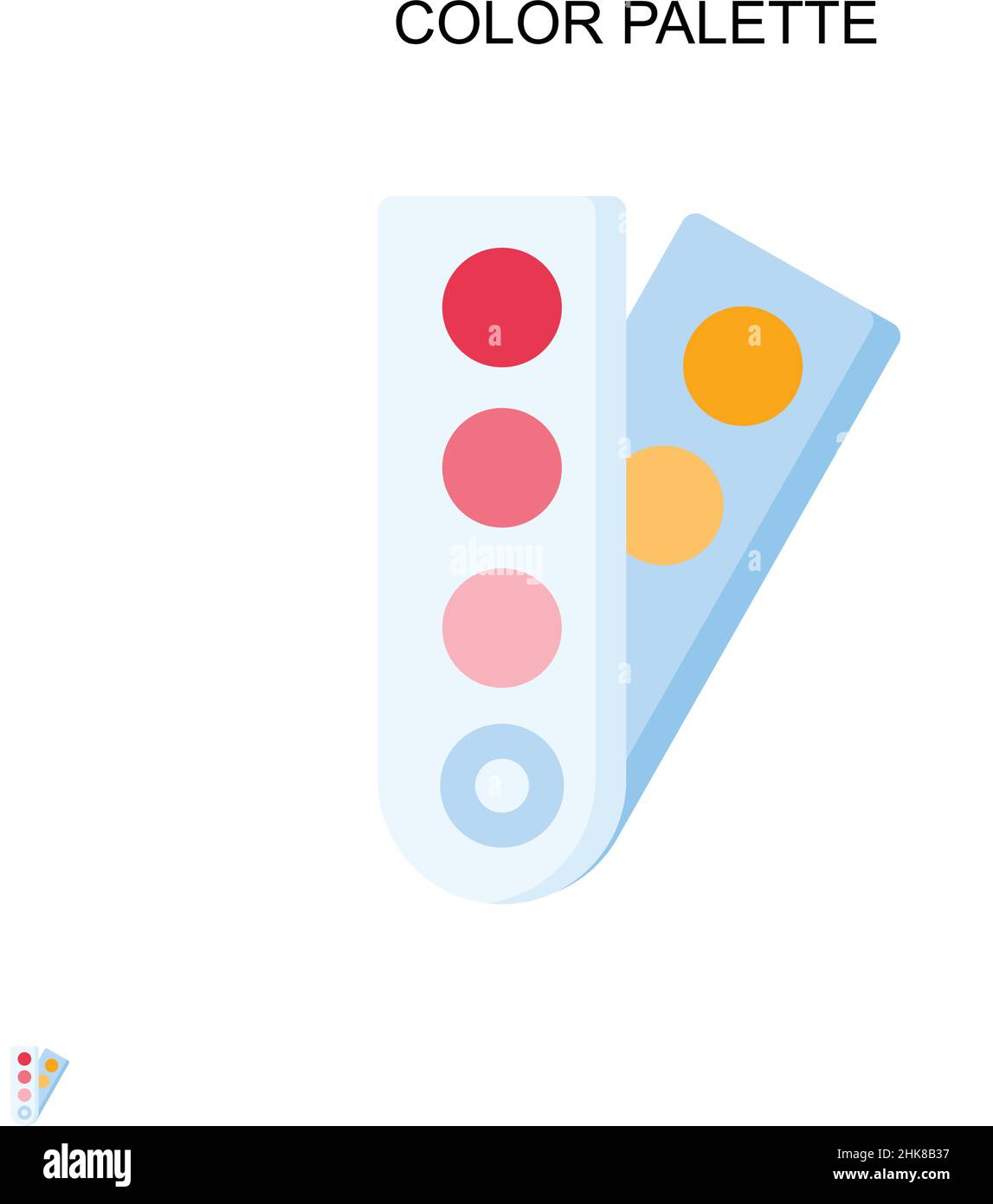 Icona vettoriale semplice della tavolozza dei colori. Modello di disegno del simbolo di illustrazione per l'elemento dell'interfaccia utente mobile Web. Illustrazione Vettoriale