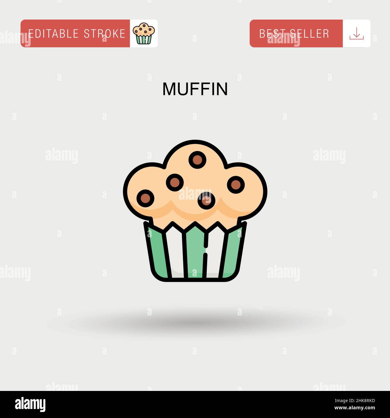 Icona del vettore semplice del muffin. Illustrazione Vettoriale