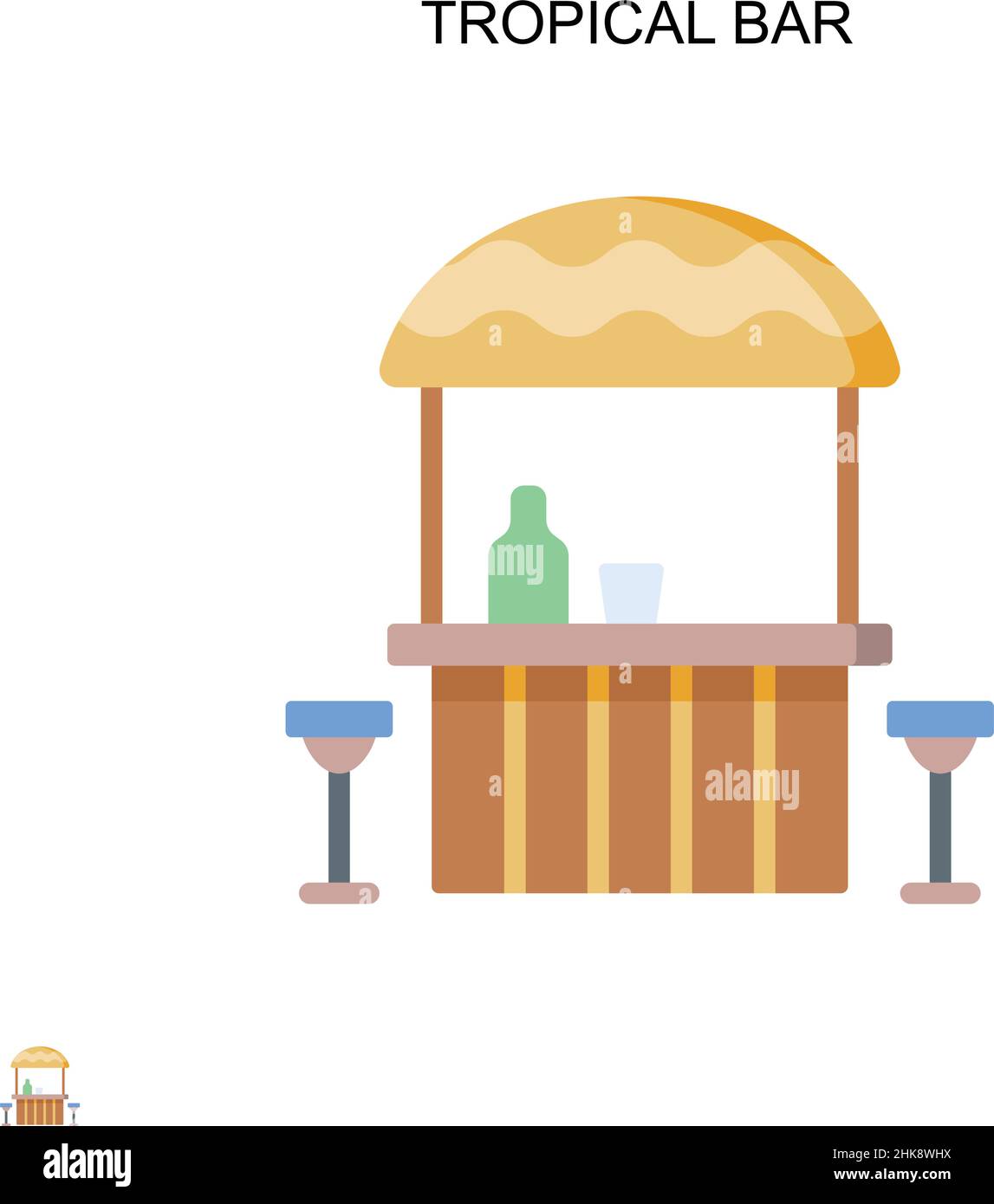 Barra tropicale semplice icona vettoriale. Modello di disegno del simbolo di illustrazione per l'elemento dell'interfaccia utente mobile Web. Illustrazione Vettoriale