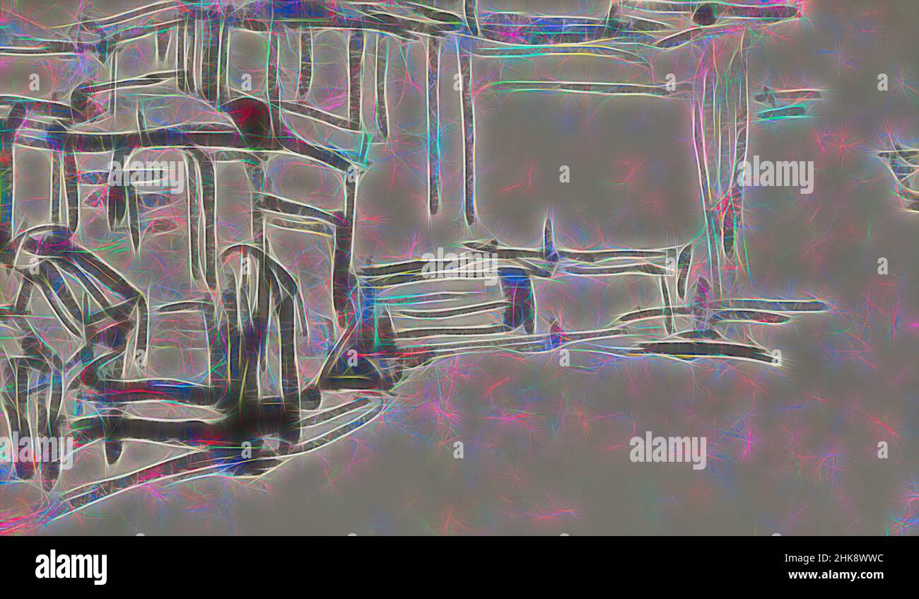 Ispirato al tram ippico per il Beurs van Zochre op de Dam ad Amsterdam nei Paesi Bassi, reinventato da Artotop. L'arte classica reinventata con un tocco moderno. Design di calda e allegra luminosità e di raggi di luce. La fotografia si ispira al surrealismo e al futurismo, abbracciando l'energia dinamica della tecnologia moderna, del movimento, della velocità e rivoluzionando la cultura Foto Stock