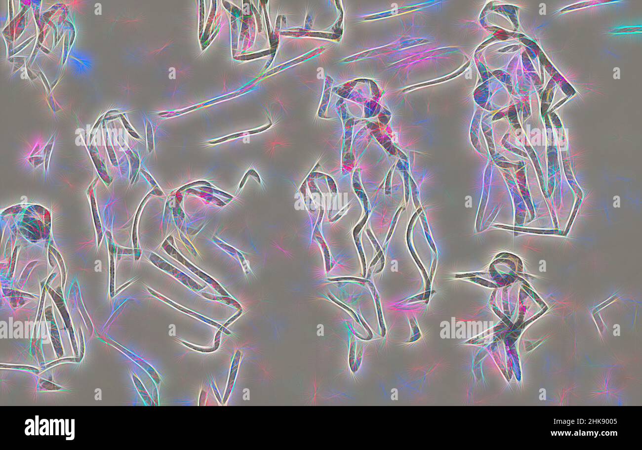 Ispirato da un organo nel mezzo. E vista di una strada o piazza ad Amsterdam Paesi Bassi con figure, Reimagined by Artotop. L'arte classica reinventata con un tocco moderno. Design di calda e allegra luminosità e di raggi di luce. La fotografia si ispira al surrealismo e al futurismo, abbracciando l'energia dinamica della tecnologia moderna, del movimento, della velocità e rivoluzionando la cultura Foto Stock