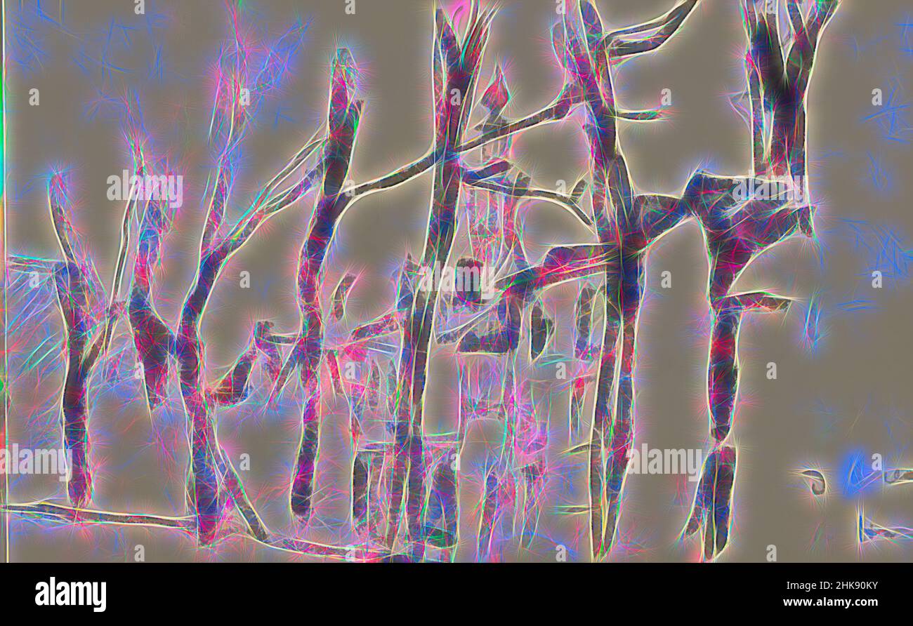 Ispirato dalla vista di una strada con una fila di alberi. Al centro di una torre. Ad Amsterdam Paesi Bassi e Pittsburgh, vista di una strada con una fila di alberi, reinventato da Artotop. L'arte classica reinventata con un tocco moderno. Design di calda e allegra luminosità e di raggi di luce. La fotografia si ispira al surrealismo e al futurismo, abbracciando l'energia dinamica della tecnologia moderna, del movimento, della velocità e rivoluzionando la cultura Foto Stock