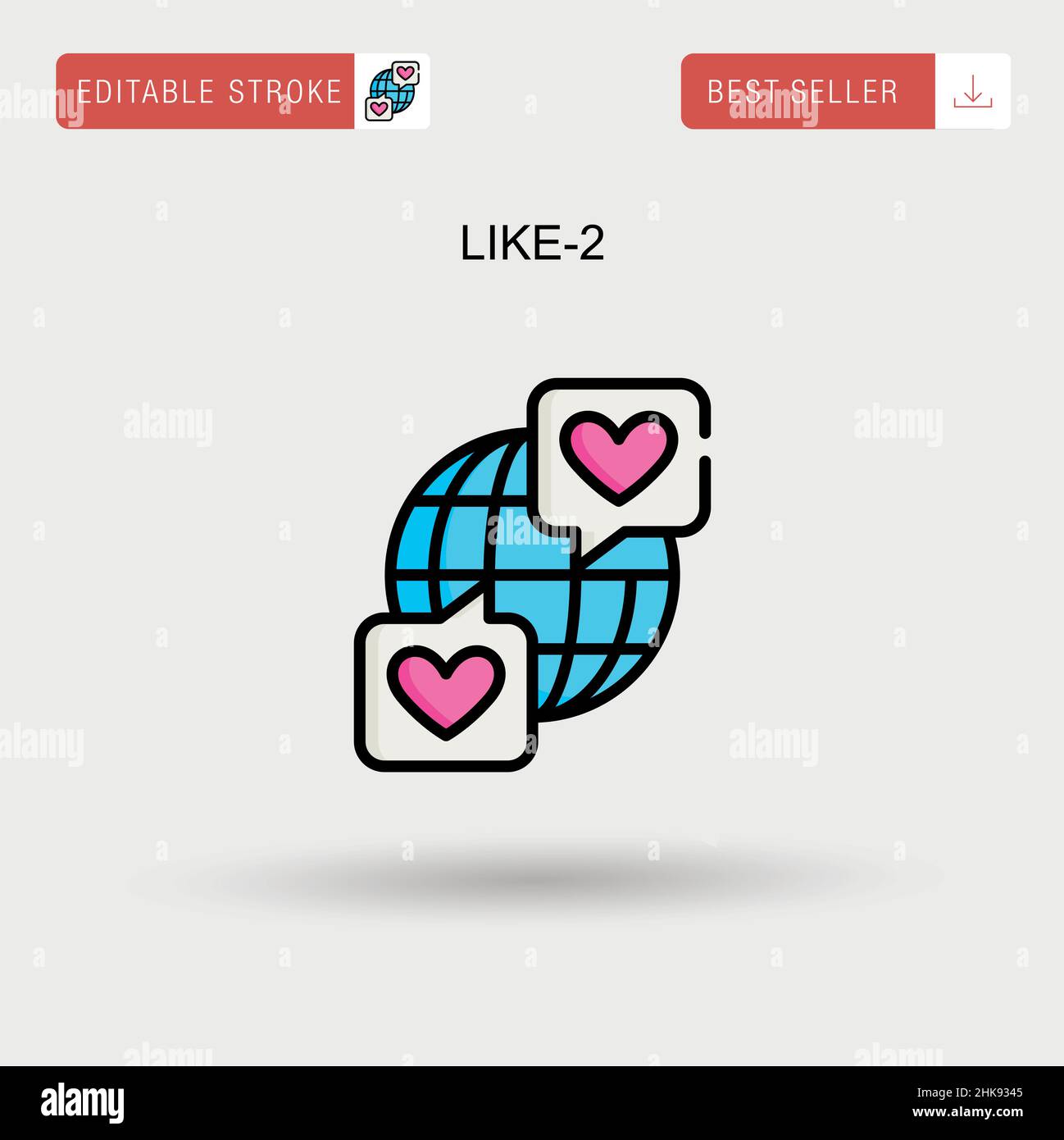 Like-2 icona vettore semplice. Illustrazione Vettoriale