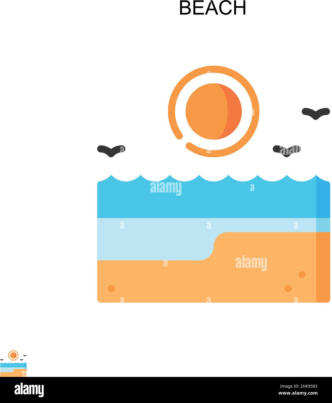 Spiaggia semplice icona vettoriale. Modello di disegno del simbolo di illustrazione per l'elemento dell'interfaccia utente mobile Web. Illustrazione Vettoriale Spiaggia semplice icona vettoriale. Modello di disegno del simbolo di illustrazione per l'elemento dell'interfaccia utente mobile Web. Illustrazione Vettoriale