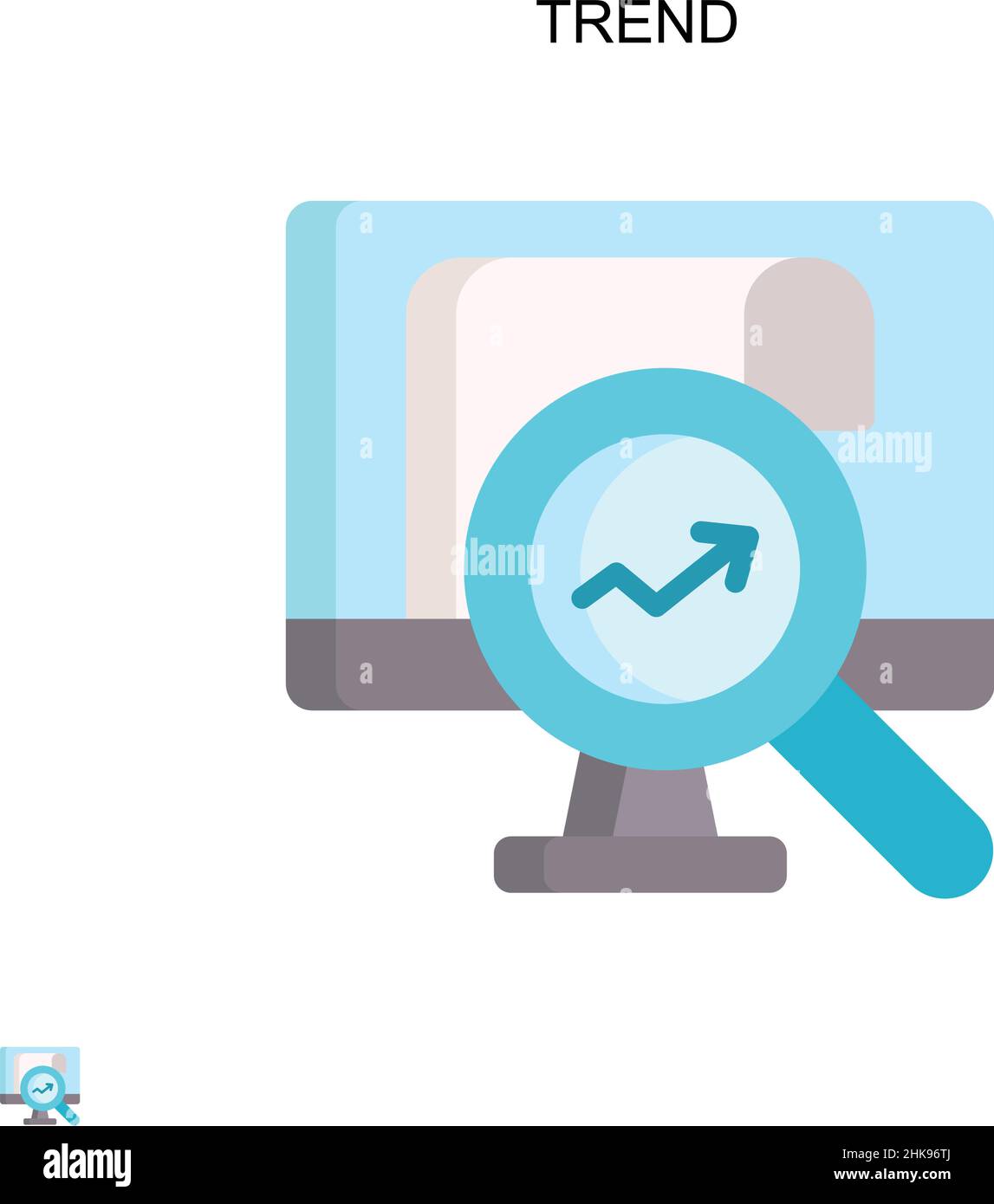 Trend icona vettore semplice. Modello di disegno del simbolo di illustrazione per l'elemento dell'interfaccia utente mobile Web. Illustrazione Vettoriale