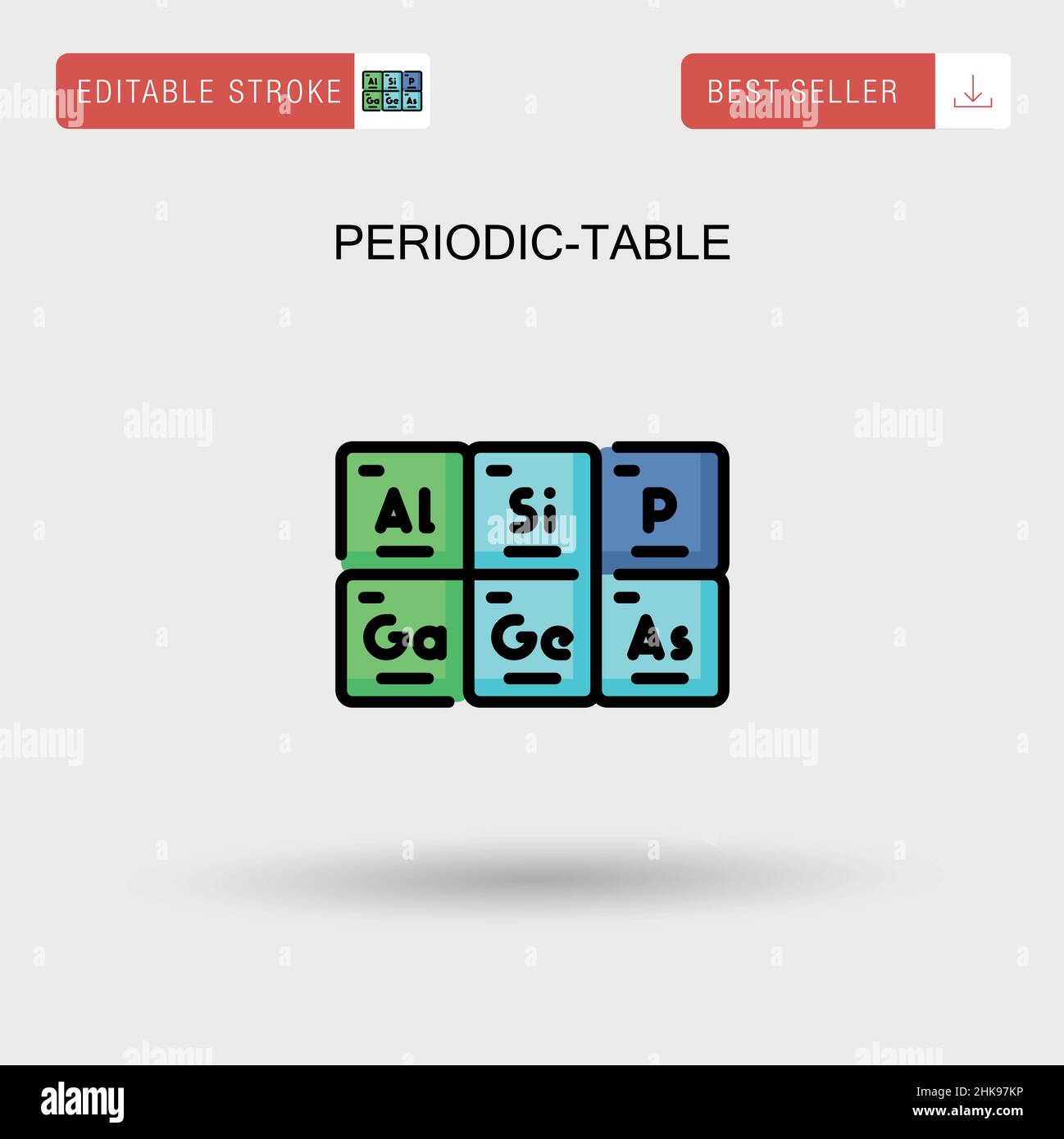 Icona vettore semplice tabella periodica. Illustrazione Vettoriale