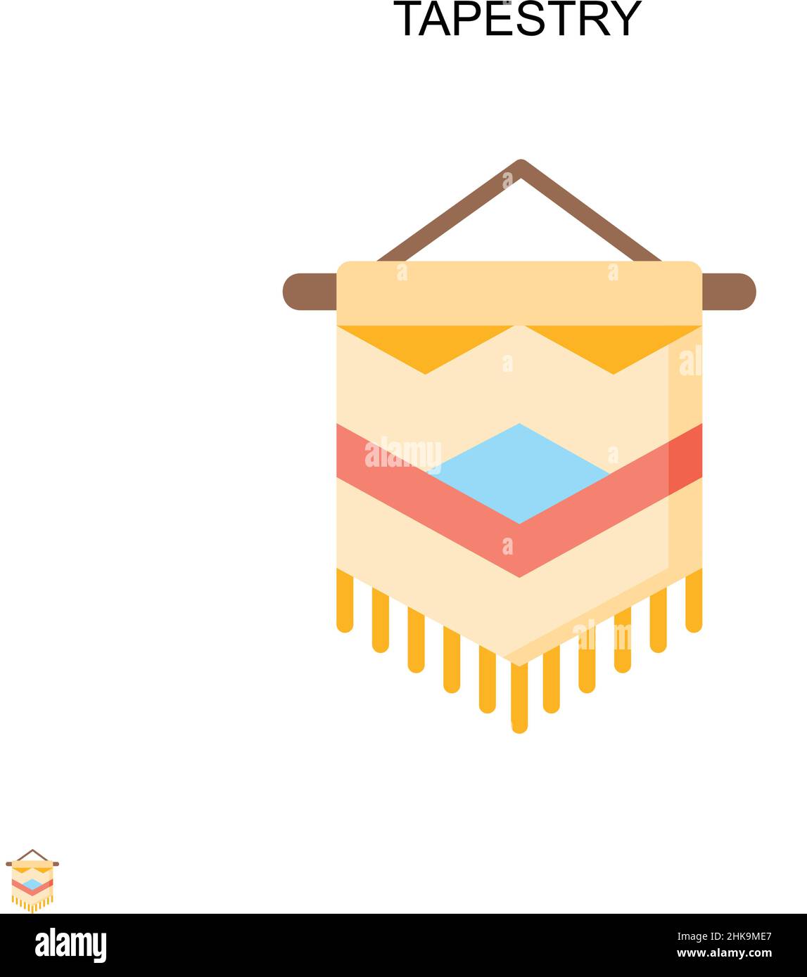 Icona di un semplice vettore di tappezzeria. Modello di disegno del simbolo di illustrazione per l'elemento dell'interfaccia utente mobile Web. Illustrazione Vettoriale