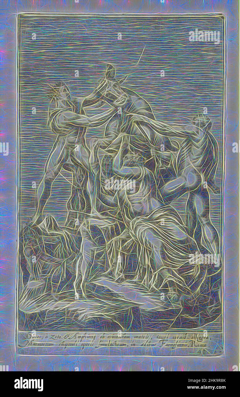 Ispirandosi alla scultura di Dirce legata ad un toro, a un toro Farnese, a Dirces, à zeto et Ampione ob vindictam matris (...), a sculture antiche a Roma, a Antiquarum statuarum urbis Romae quae in publicis locis visuntur icones, a sculture antiche conosciute come il Boll Farnese I fratelli Amphion e Zetus, reinventati da Artotop. L'arte classica reinventata con un tocco moderno. Design di calda e allegra luminosità e di raggi di luce. La fotografia si ispira al surrealismo e al futurismo, abbracciando l'energia dinamica della tecnologia moderna, del movimento, della velocità e rivoluzionando la cultura Foto Stock