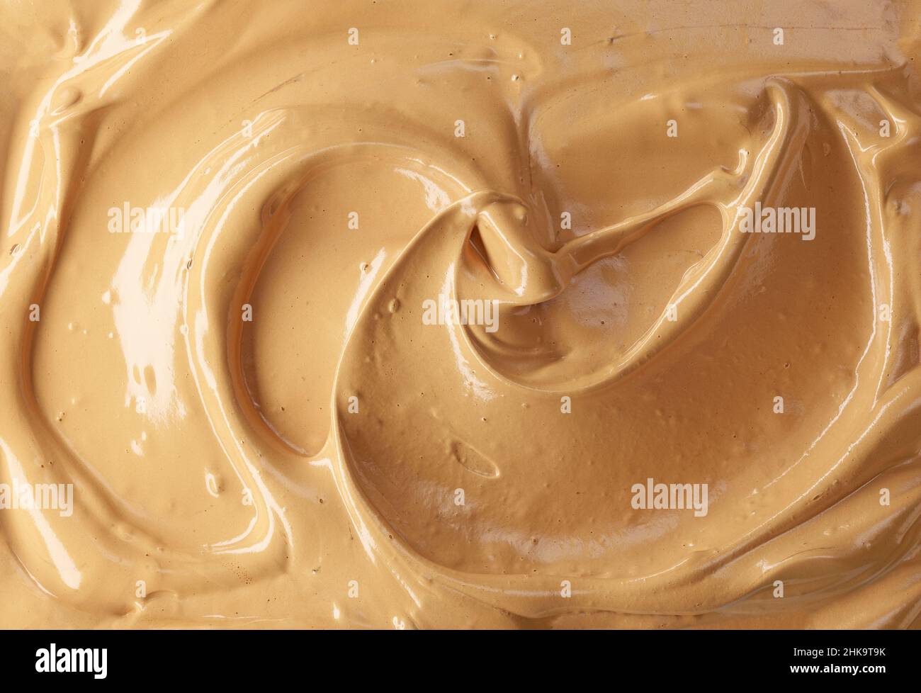 caffè montato caramello mousse dessert sfondo, vista dall'alto Foto Stock