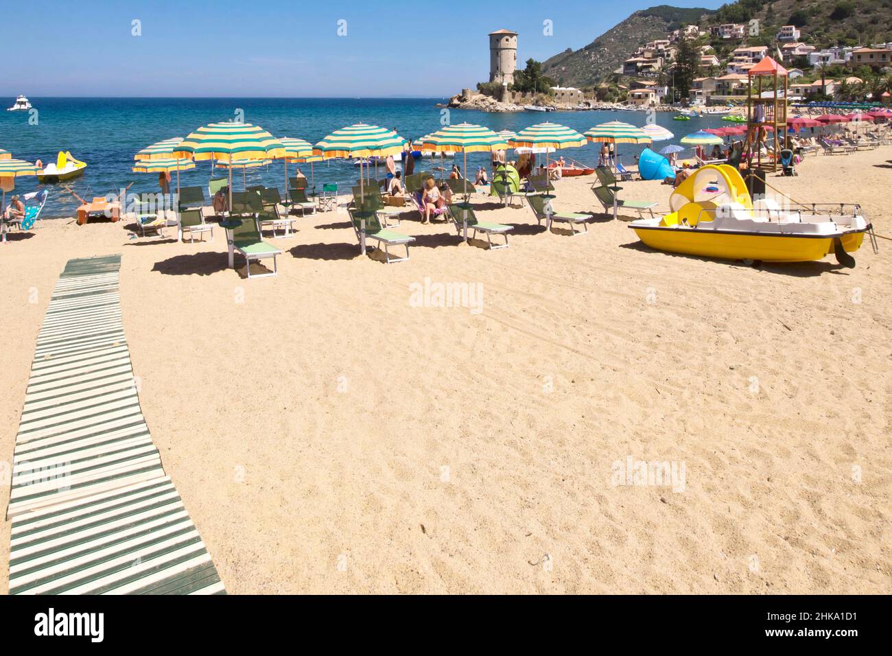 Arcipelago Toscano, Giglio Campese, Spiaggia, Isola del Giglio, Toscana, Italia, Europa Foto Stock