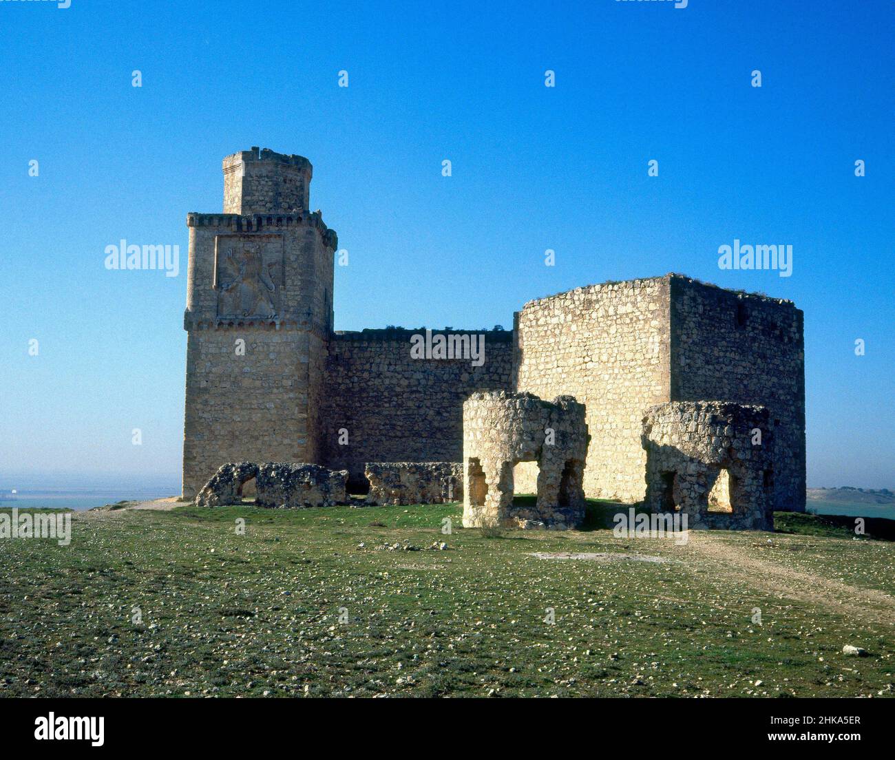 ESTERNO-VISTA DE LA FORTALEZA - FOTO AÑOS 90. Località: CASTILLO. BARCIENCE. Toledo. SPAGNA. Foto Stock