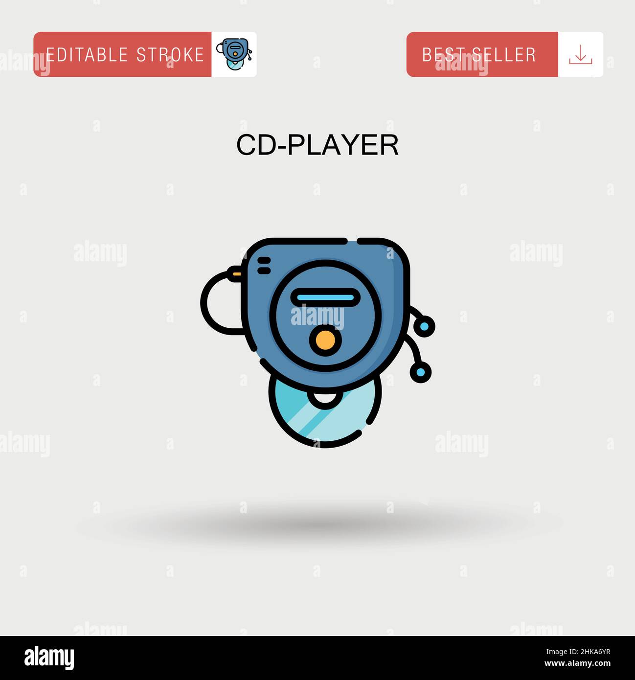 CD-player semplice icona vettoriale. Illustrazione Vettoriale
