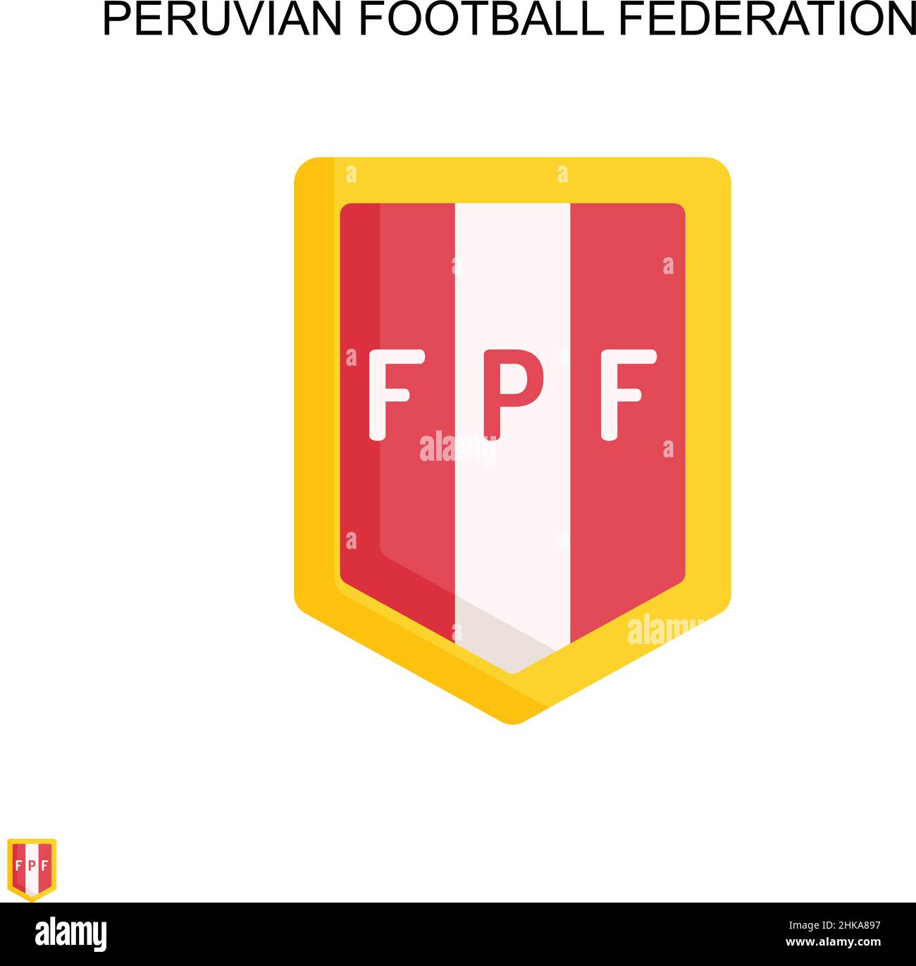 Federazione di calcio peruviana semplice icona vettoriale. Modello di disegno del simbolo di illustrazione per l'elemento dell'interfaccia utente mobile Web. Illustrazione Vettoriale