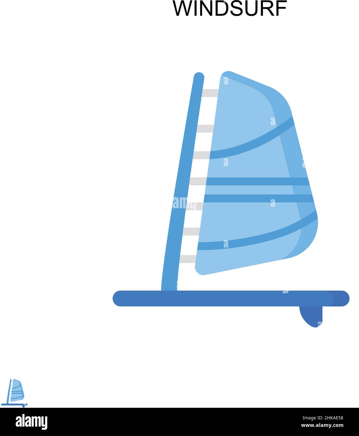 Icona vettoriale di windsurf semplice. Modello di disegno del simbolo di illustrazione per l'elemento dell'interfaccia utente mobile Web. Illustrazione Vettoriale