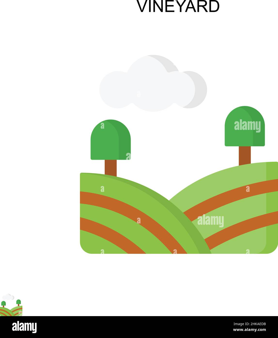 Vigneto semplice icona vettoriale. Modello di disegno del simbolo di illustrazione per l'elemento dell'interfaccia utente mobile Web. Illustrazione Vettoriale