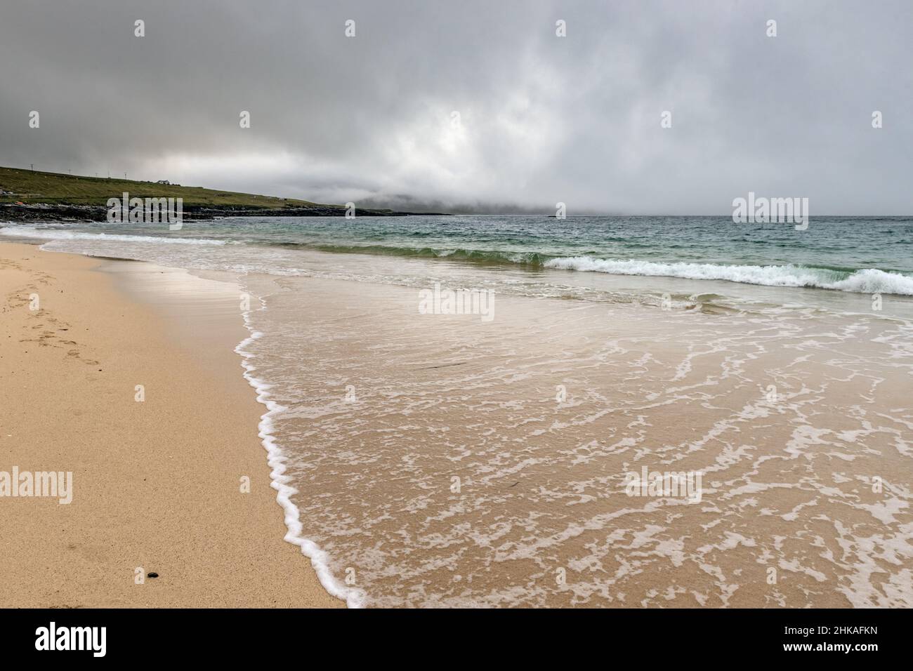 Spiaggia di Borvemor sulla costa occidentale dell'Isola Ebridea di Harris Foto Stock