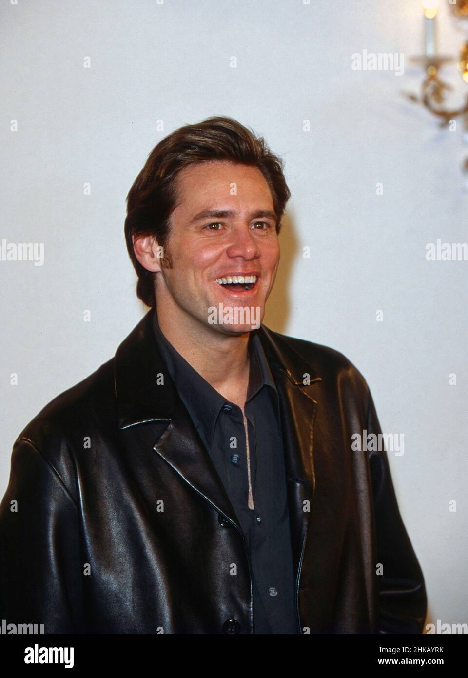 Jim Carey, amerikanischer Schauspieler, bei der Deutschlandpremiere des Films 'der Grinch', Deutschland 1997. Foto Stock