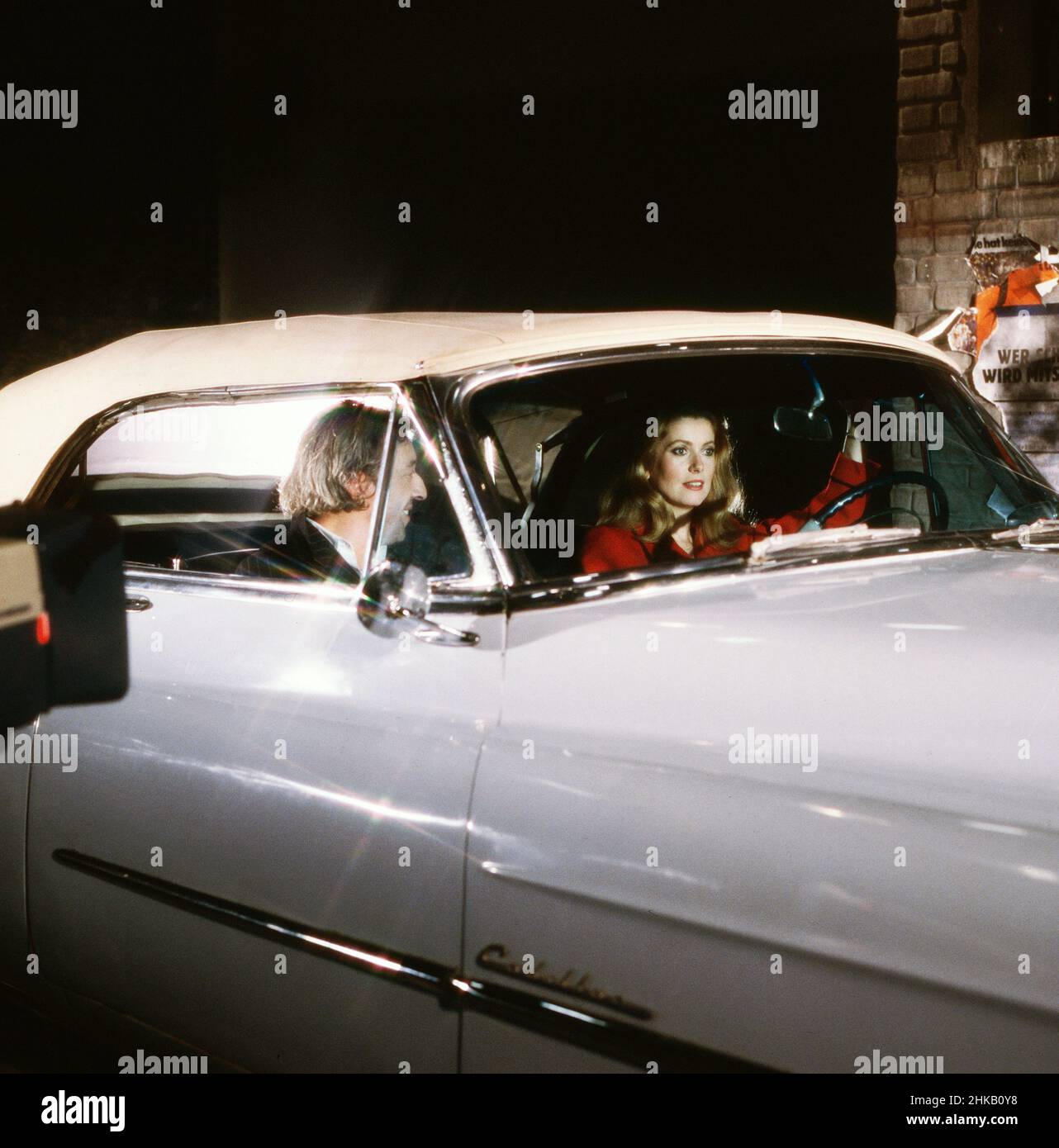 Bananas, Comedy- und Muskshow, Sendereihe, Deutschland 1981 - 1984, Gaststar: Serge Gainsbrourg, Catherine Deneuve im weißen Cadillac Foto Stock
