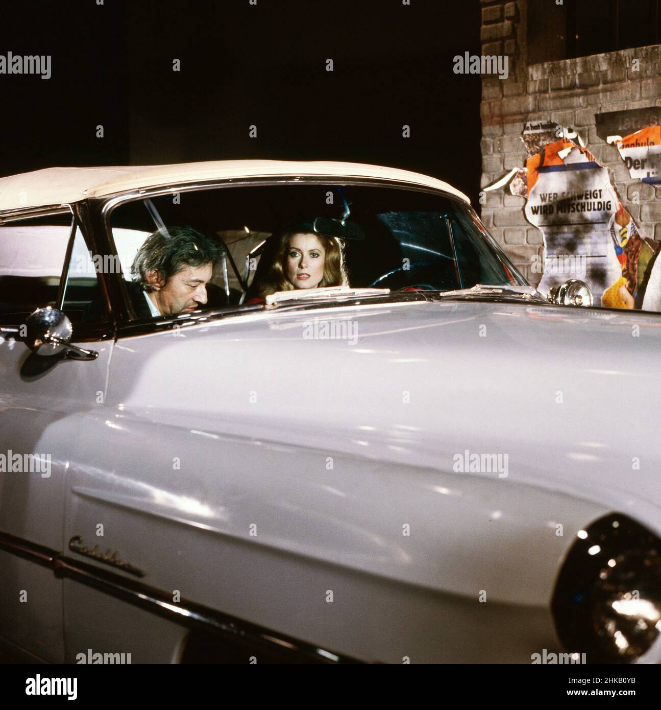 Bananas, Comedy- und Muskshow, Sendereihe, Deutschland 1981 - 1984, Gaststar: Serge Gainsbrourg, Catherine Deneuve im weißen Cadillac Foto Stock