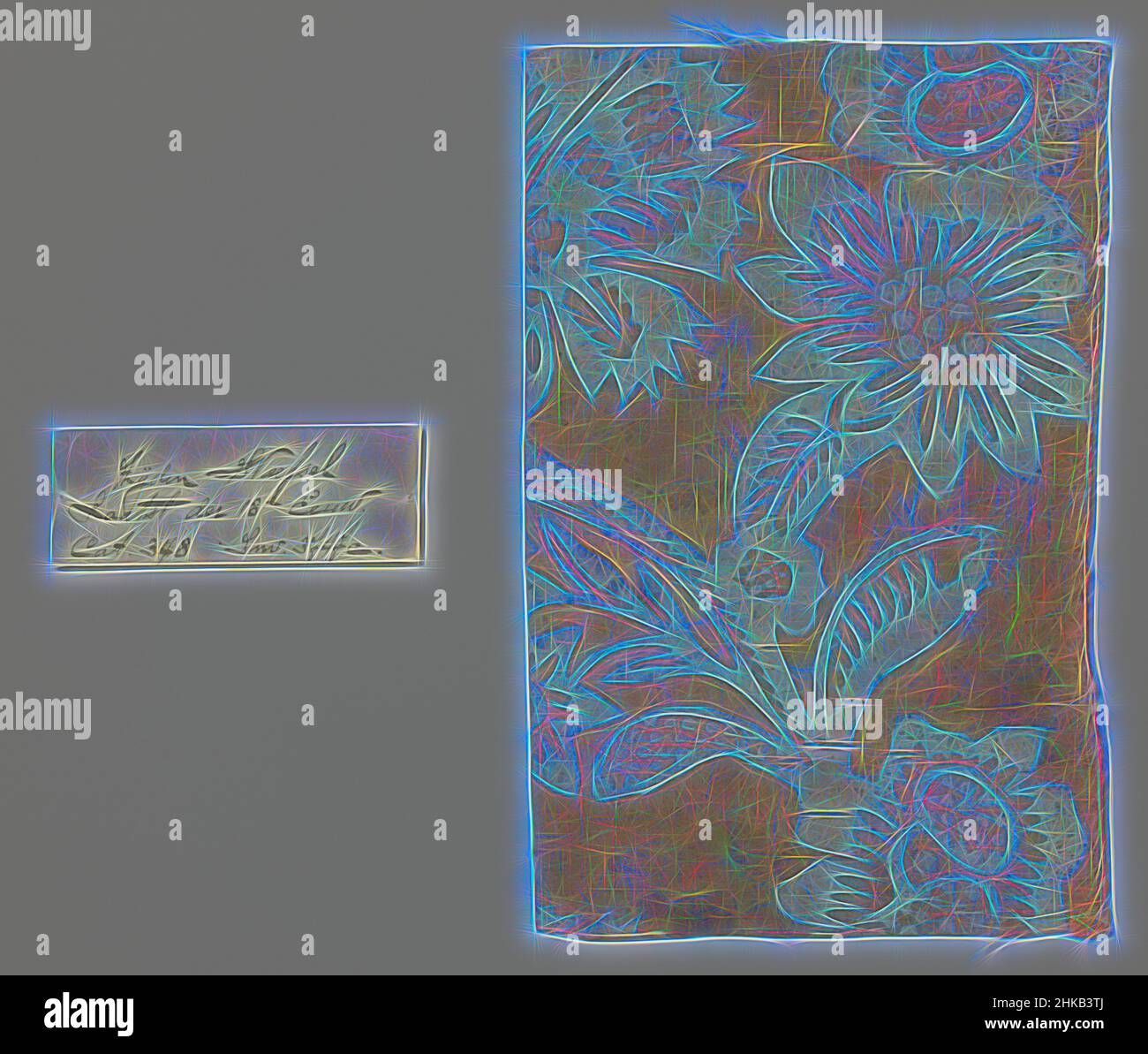 Ispirato da un frammento di tessuto di seta giallo con fiori bianchi, un frammento di tessuto di seta giallo con fiori bianchi., Germania, c. 1775 - c. 1799, seta, altezza 10 cm x larghezza 16 cm, reinventata da Artotop. L'arte classica reinventata con un tocco moderno. Design di calda e allegra luminosità e di raggi di luce. La fotografia si ispira al surrealismo e al futurismo, abbracciando l'energia dinamica della tecnologia moderna, del movimento, della velocità e rivoluzionando la cultura Foto Stock