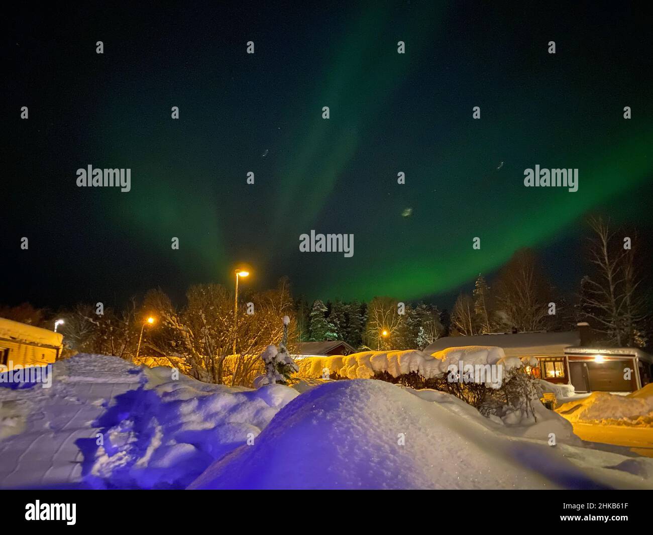Aurora boreale (Aurora Borealis) nel nord della Svezia Foto Stock
