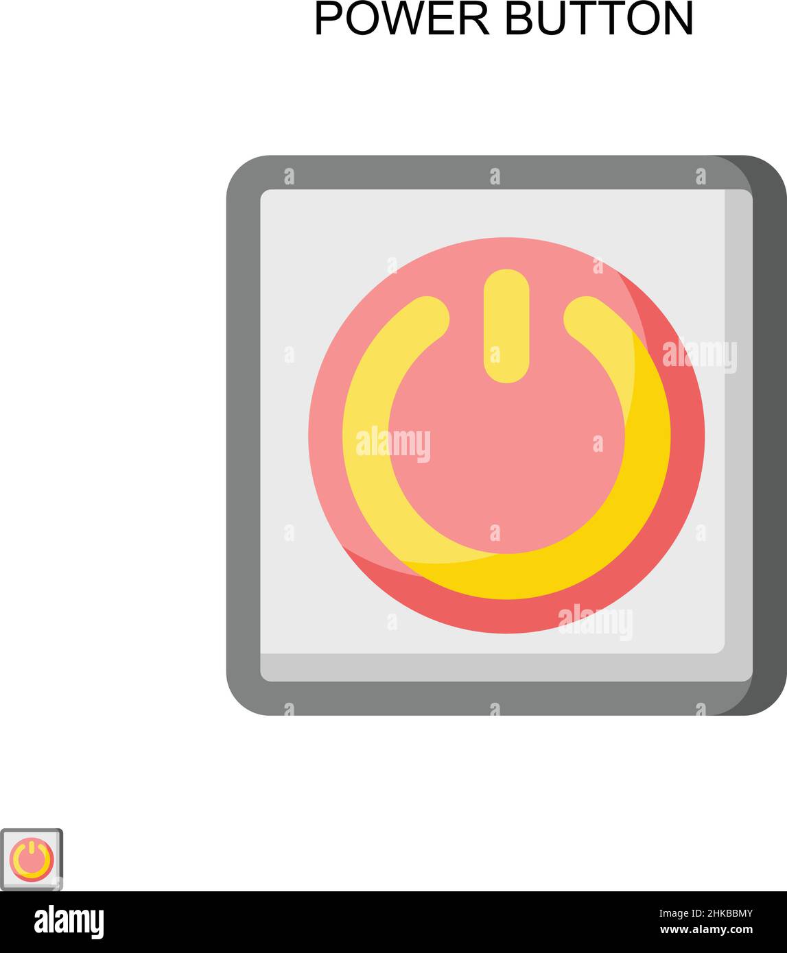 Pulsante di accensione icona vettoriale semplice. Modello di disegno del simbolo di illustrazione per l'elemento dell'interfaccia utente mobile Web. Illustrazione Vettoriale