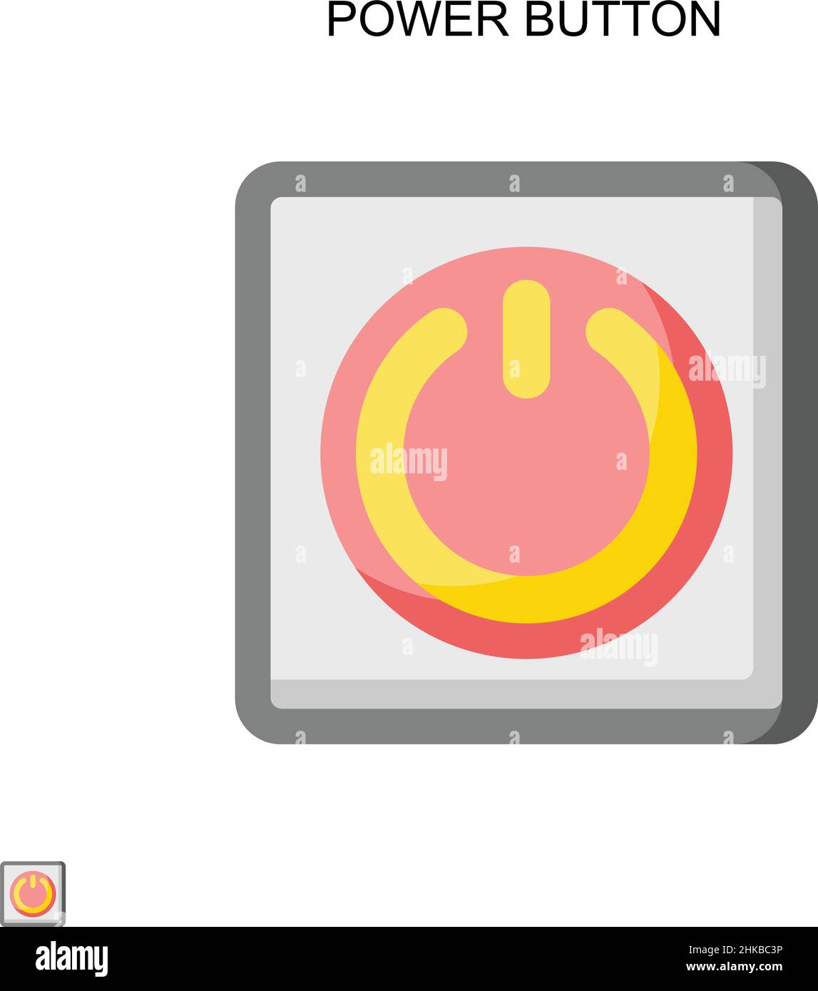 Pulsante di accensione icona vettoriale semplice. Modello di disegno del simbolo di illustrazione per l'elemento dell'interfaccia utente mobile Web. Illustrazione Vettoriale