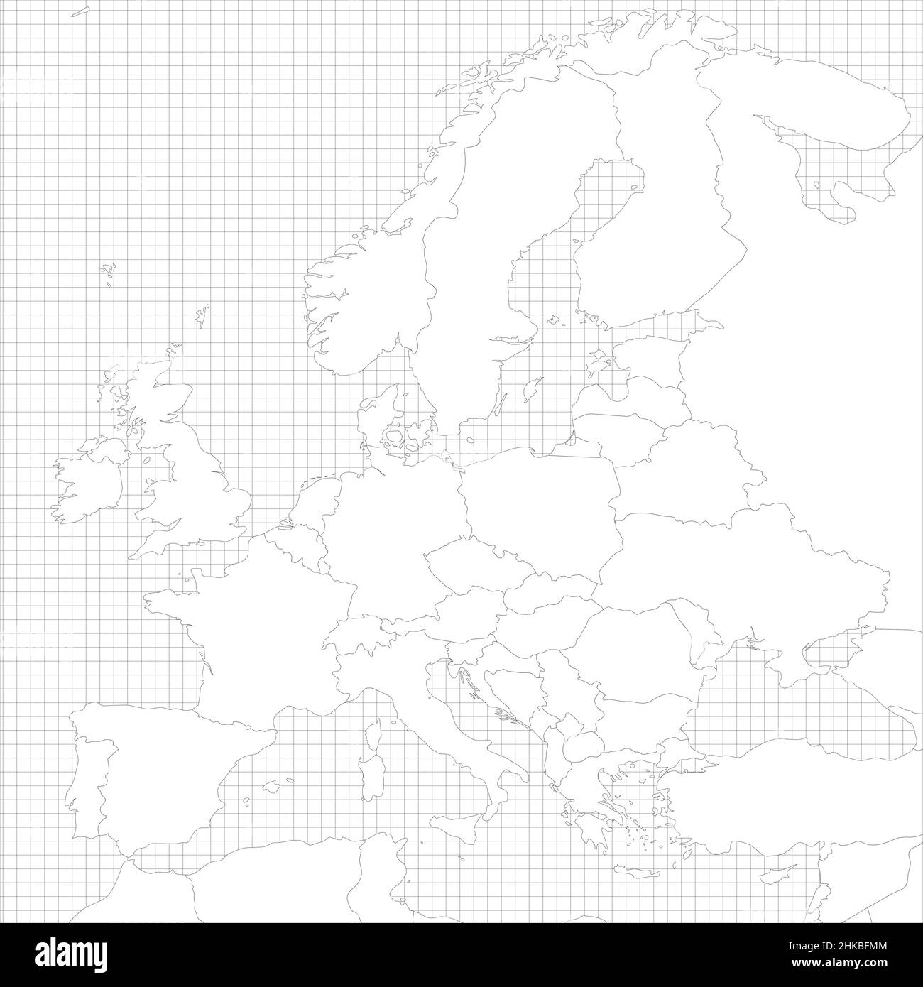 Europa semplice mappa vuota Illustrazione Vettoriale