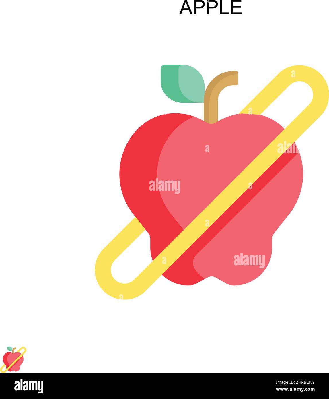 Icona Apple Simple Vector. Modello di disegno del simbolo di illustrazione per l'elemento dell'interfaccia utente mobile Web. Illustrazione Vettoriale