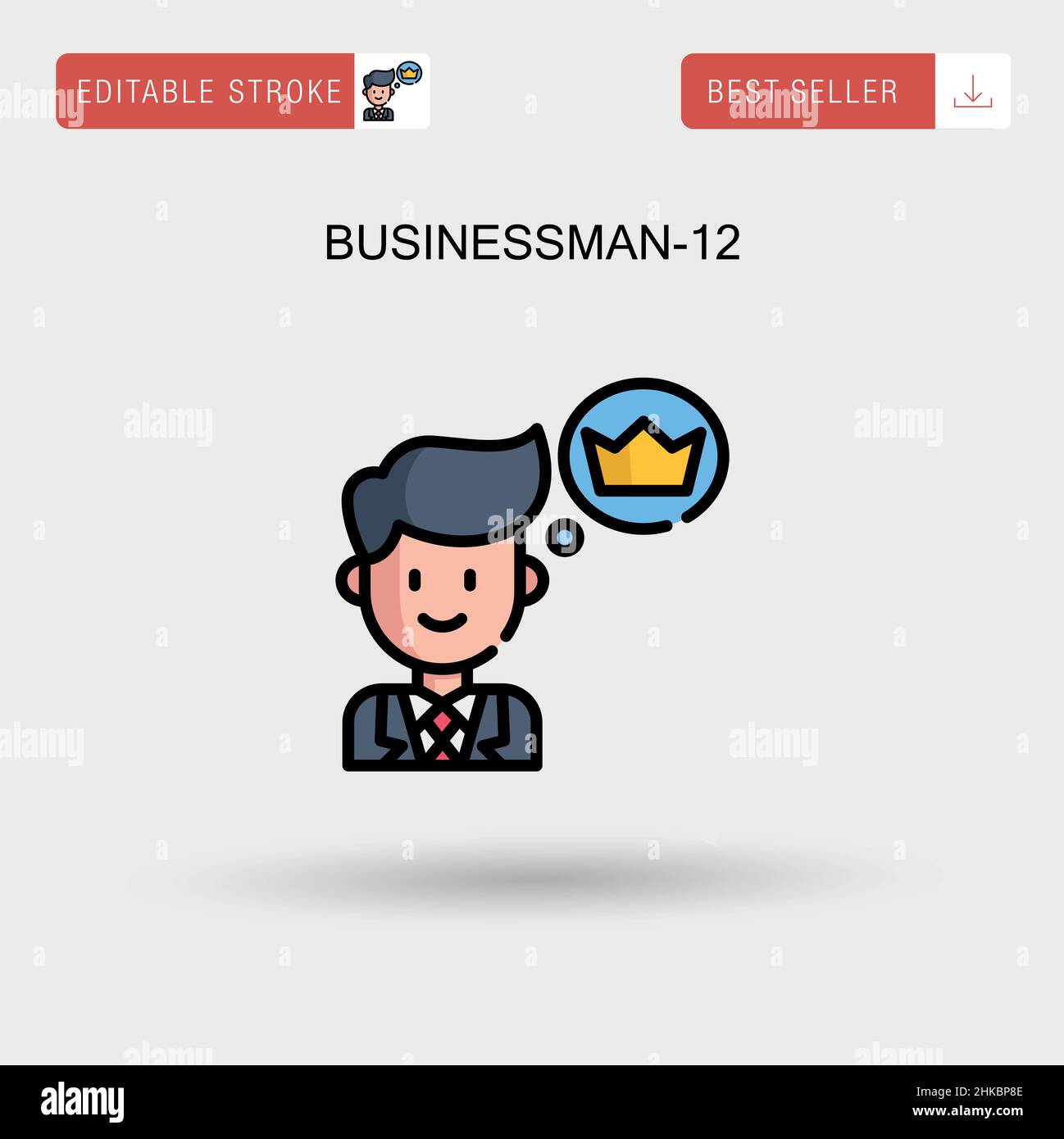 Businessman-12 semplice icona vettoriale. Illustrazione Vettoriale