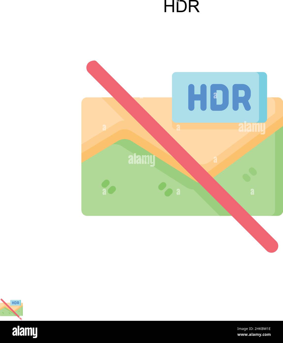 Icona vettore semplice HDR. Modello di disegno del simbolo di illustrazione per l'elemento dell'interfaccia utente mobile Web. Illustrazione Vettoriale