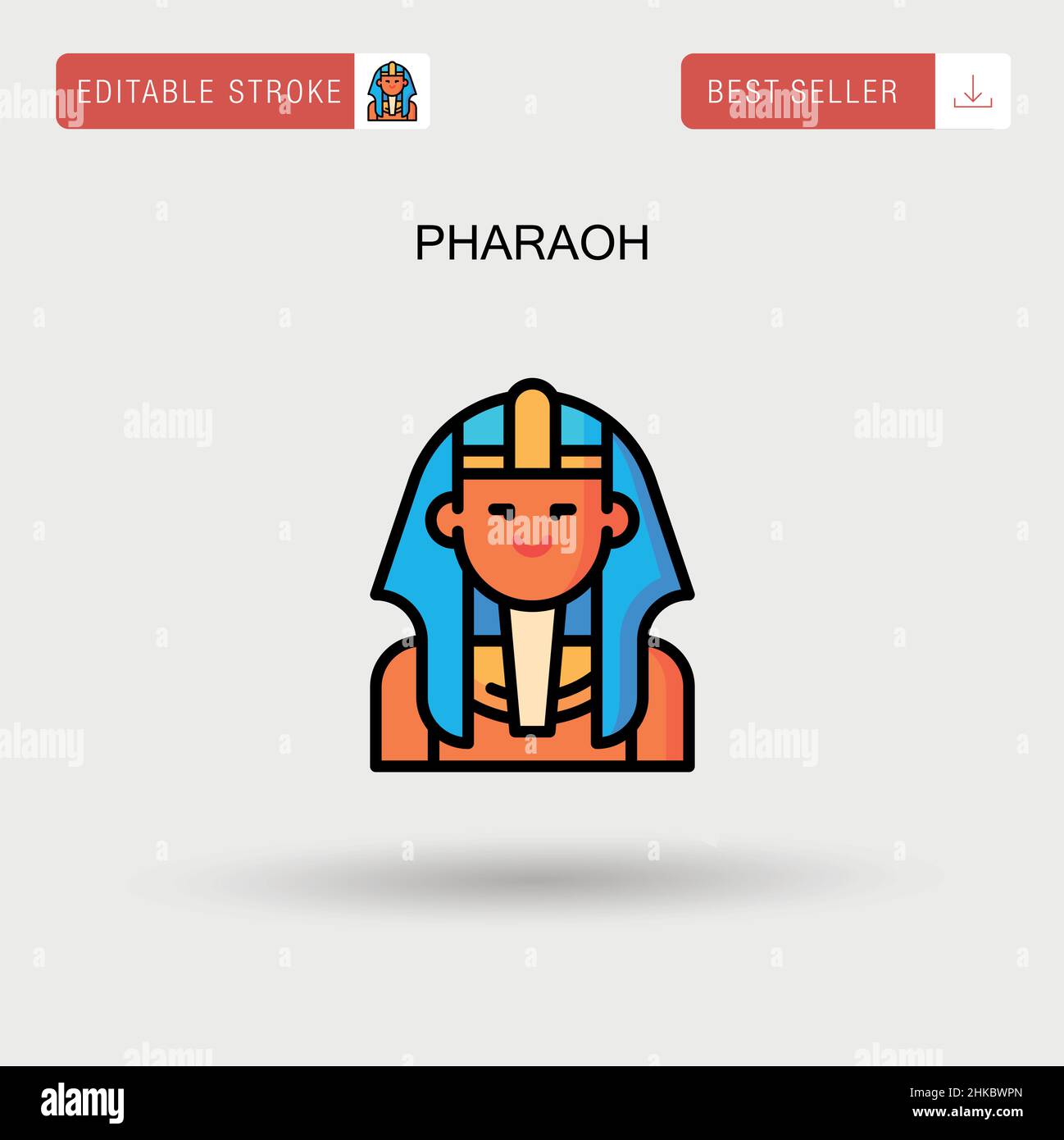 Icona vettore semplice faraone. Illustrazione Vettoriale