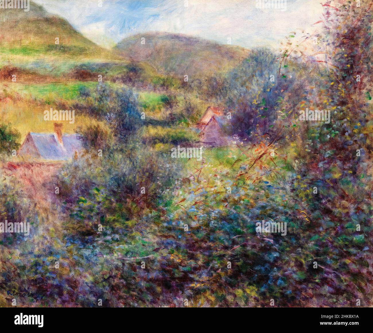 Dintorni di Berneval, pittura paesaggistica di Pierre Auguste Renoir, 1879 Foto Stock