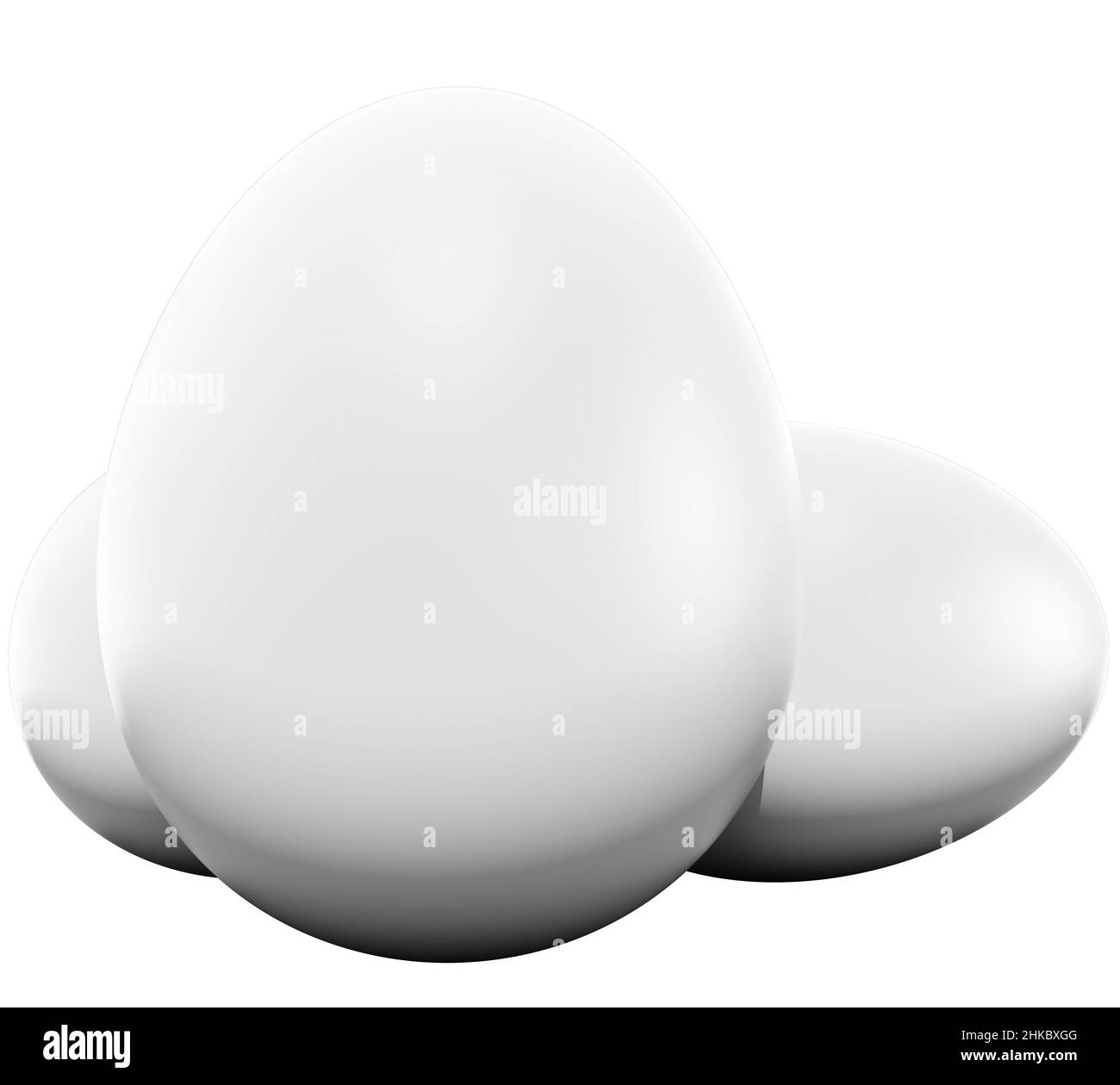Uova isolate - 3D rendering Foto Stock