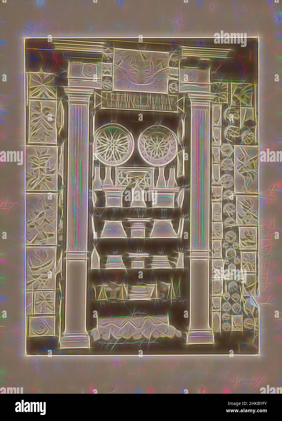 Ispirato dalla disposizione dei modelli in gesso di J.G. Bofinger, Europa, c.. 1887, stampa albume, altezza 324 mm x larghezza 239 mm, reinventata da Artotop. L'arte classica reinventata con un tocco moderno. Design di calda e allegra luminosità e di raggi di luce. La fotografia si ispira al surrealismo e al futurismo, abbracciando l'energia dinamica della tecnologia moderna, del movimento, della velocità e rivoluzionando la cultura Foto Stock