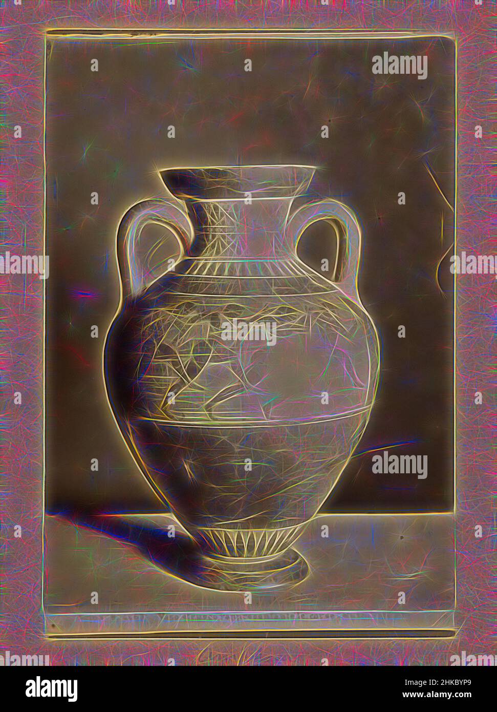 Ispirato al vaso etrusco decorato con uomini running, vaso etrusco rappresentante le corse, Europa, c.. 1875 - c. 1900, stampa albume, altezza 270 mm x larghezza 182 mm, reinventata da Artotop. L'arte classica reinventata con un tocco moderno. Design di calda e allegra luminosità e di raggi di luce. La fotografia si ispira al surrealismo e al futurismo, abbracciando l'energia dinamica della tecnologia moderna, del movimento, della velocità e rivoluzionando la cultura Foto Stock