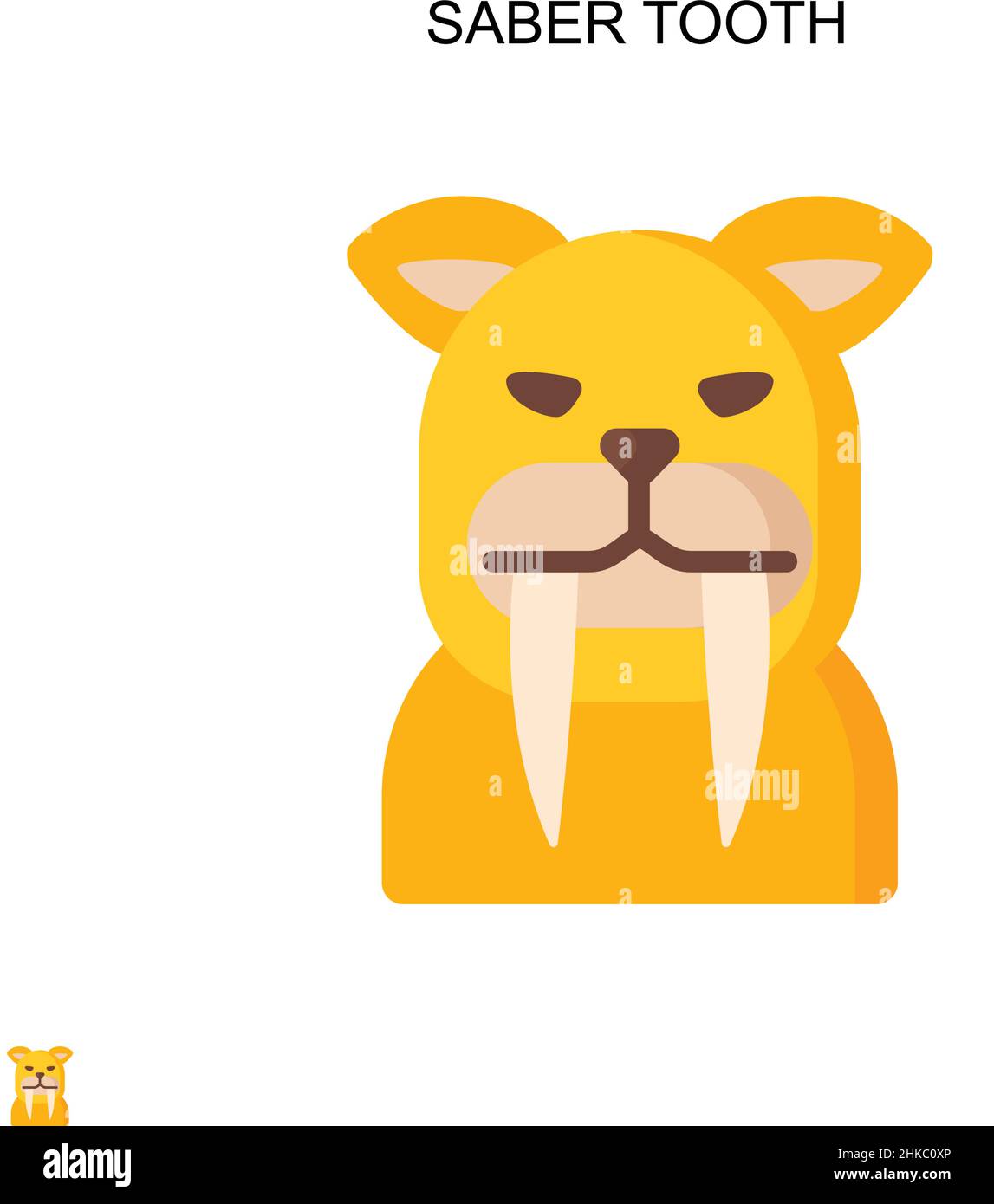Icona vettore semplice dente Sabre. Modello di disegno del simbolo di illustrazione per l'elemento dell'interfaccia utente mobile Web. Illustrazione Vettoriale
