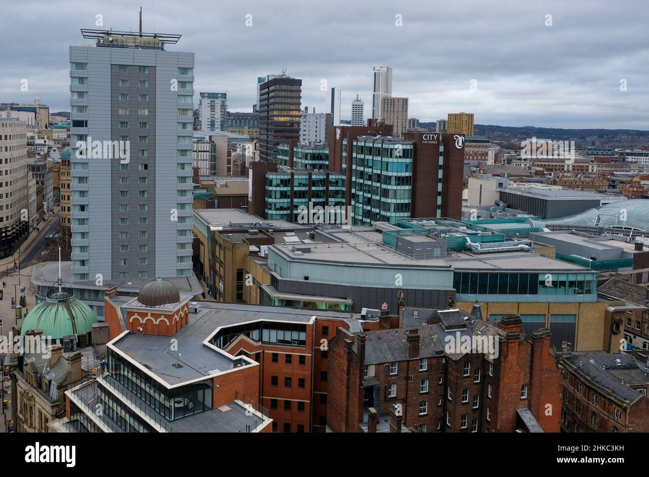 Leeds City Skyline nel West Yorkshire Foto Stock