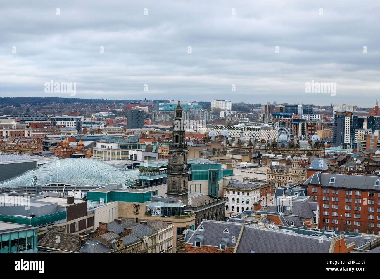 Leeds City Skyline nel West Yorkshire Foto Stock