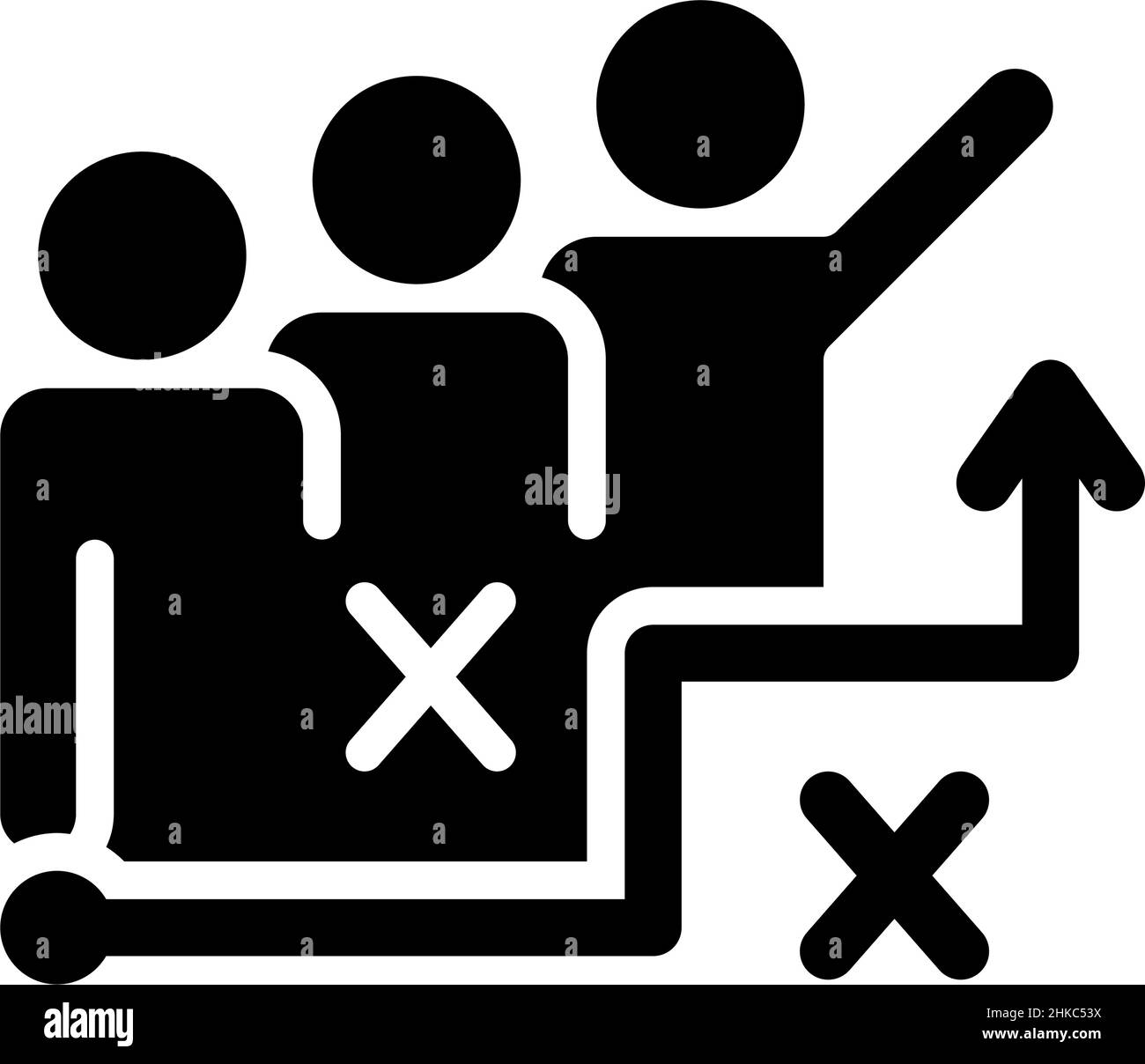 Icona di glifo nero con brainstorming Illustrazione Vettoriale