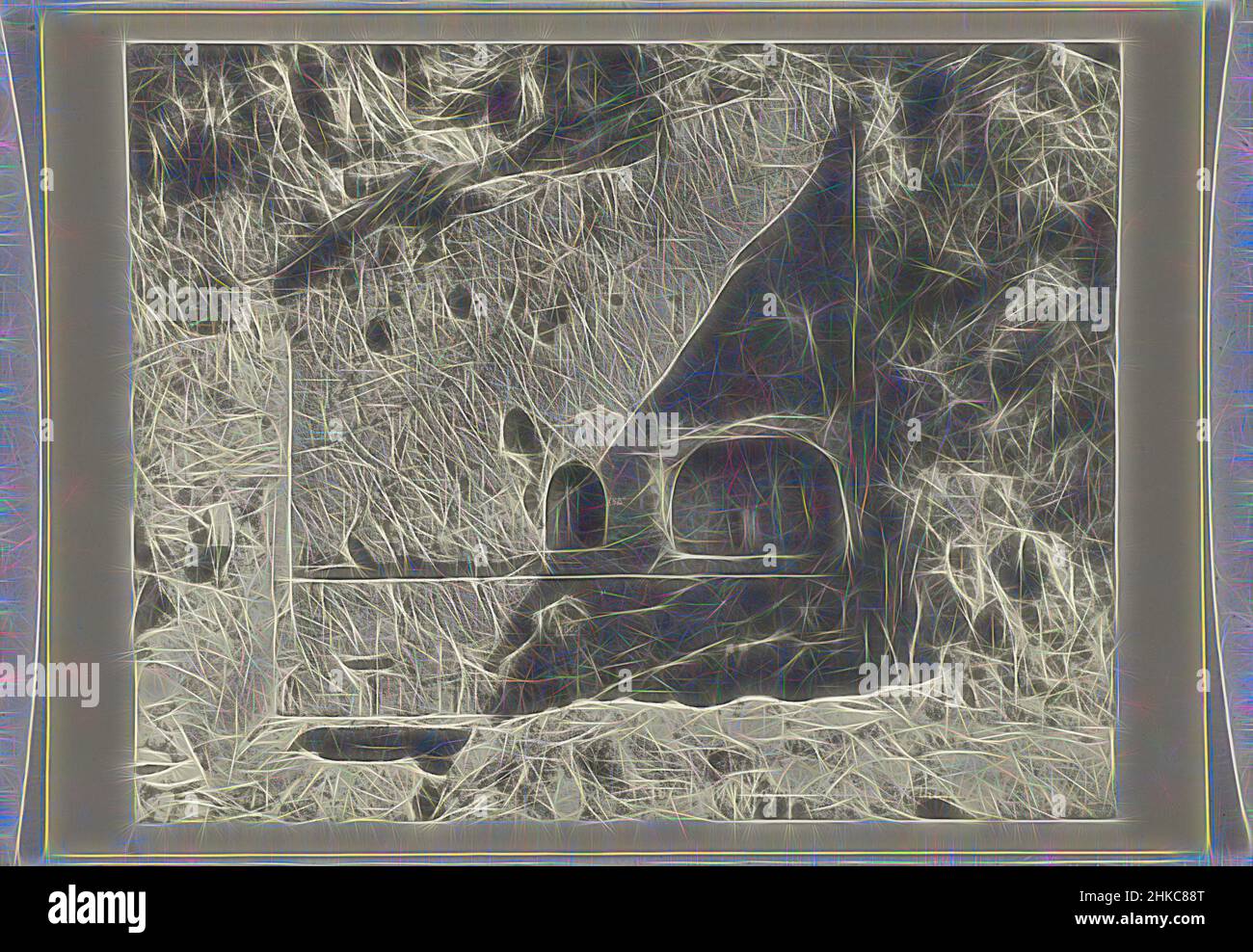 Ispirato da Castalian Well301 Delfi Castalia eisten (?) Nella roccia, Delfi, c.. 1895 - c. 1915, carta, collotype, altezza 275 mm x larghezza 216 mm altezza 328 mm x larghezza 239 mm, reinventata da Artotop. L'arte classica reinventata con un tocco moderno. Design di calda e allegra luminosità e di raggi di luce. La fotografia si ispira al surrealismo e al futurismo, abbracciando l'energia dinamica della tecnologia moderna, del movimento, della velocità e rivoluzionando la cultura Foto Stock