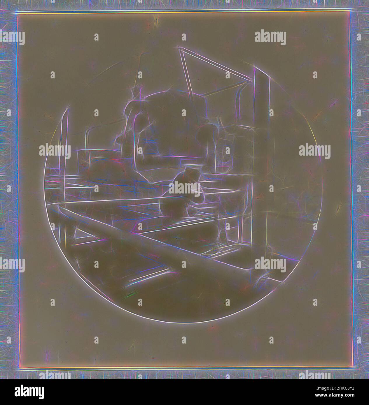 Ispirato dall'equipaggio della nave al volante a bordo dell'Hohenzollern, im Näröfjord bei Gudwangen, Paul Güssfeldt, Carl Saltzmann, Norvegia, lug-1889, Carta, altezza 72 mm x larghezza 72 mm altezza 314 mm x larghezza 450 mm, reinventata da Artotop. L'arte classica reinventata con un tocco moderno. Design di calda e allegra luminosità e di raggi di luce. La fotografia si ispira al surrealismo e al futurismo, abbracciando l'energia dinamica della tecnologia moderna, del movimento, della velocità e rivoluzionando la cultura Foto Stock