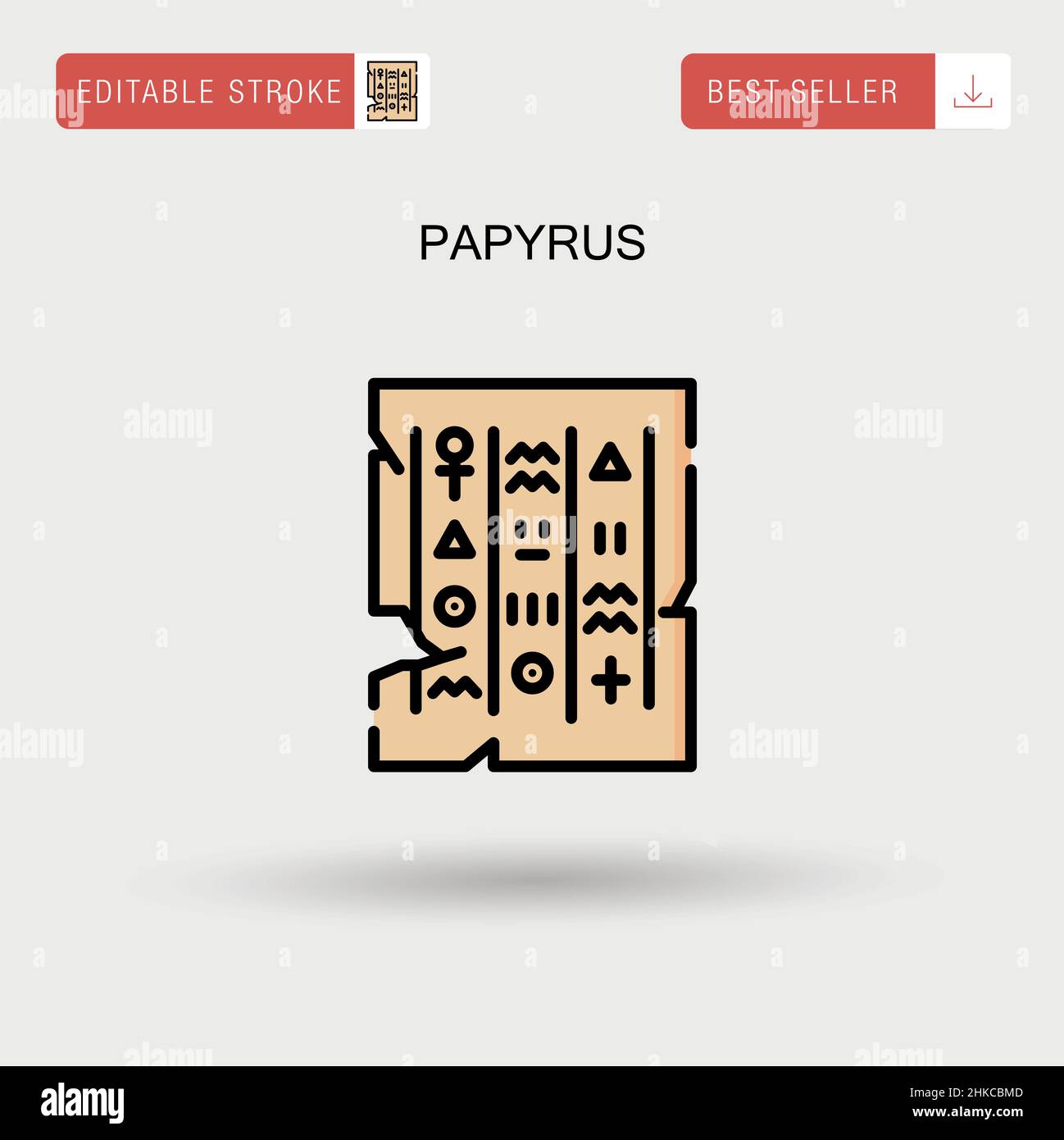 Icona vettore papiro semplice. Illustrazione Vettoriale