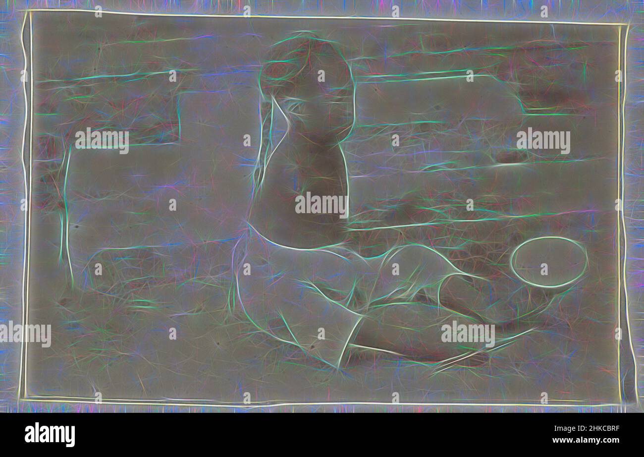 Ispirato da bambino cinese senza armi che reggono un piatto con un piede e bacchette con l'altro, la Cina, c.. 1879 - c. 1890, carta, stampa albume, altezza 65 mm x larghezza 99 mm altezza 345 mm x larghezza 265 mm, reinventata da Artotop. L'arte classica reinventata con un tocco moderno. Design di calda e allegra luminosità e di raggi di luce. La fotografia si ispira al surrealismo e al futurismo, abbracciando l'energia dinamica della tecnologia moderna, del movimento, della velocità e rivoluzionando la cultura Foto Stock