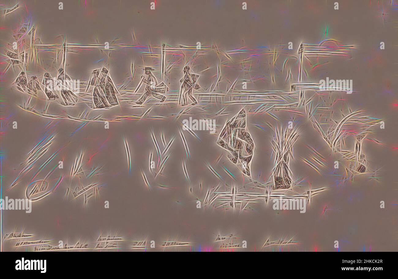 Ispirato dalla riproduzione fotografica di uno schizzo col Wood's Water Party - Norwich - Agosto 1893 da J.W.H. Anderson, reinventato da Artotop. L'arte classica reinventata con un tocco moderno. Design di calda e allegra luminosità e di raggi di luce. La fotografia si ispira al surrealismo e al futurismo, abbracciando l'energia dinamica della tecnologia moderna, del movimento, della velocità e rivoluzionando la cultura Foto Stock