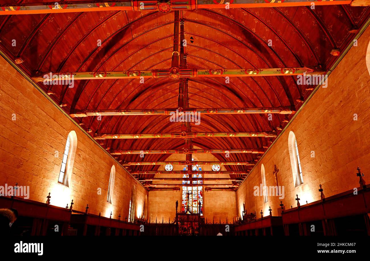 Hotel-Dieu des Hospices Civils de Beaune, la Grande Sala dei poveri, Cote-d'Or, Bourgogne-France-Comte, Borgogna, Francia, Europa Foto Stock