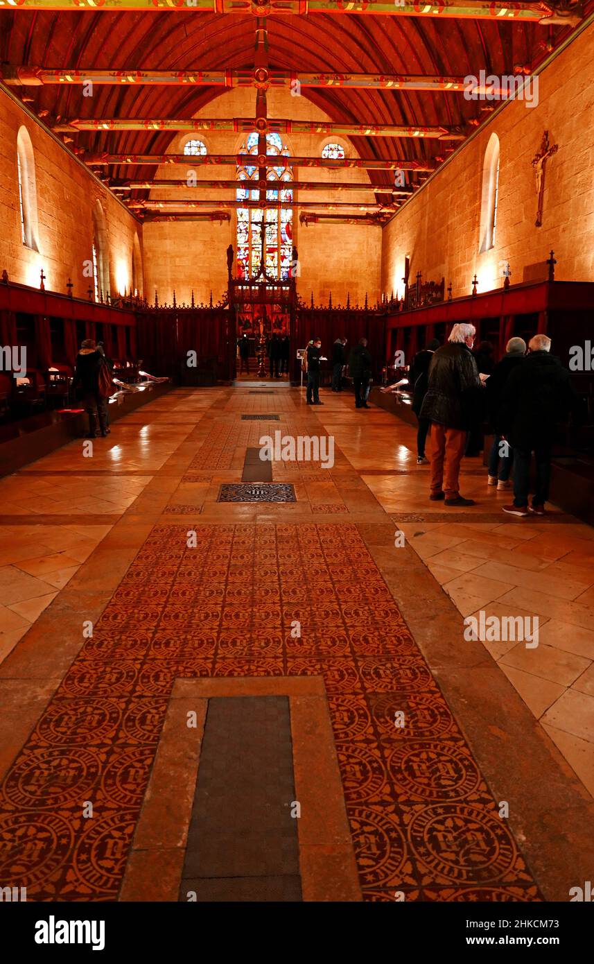 Hotel-Dieu des Hospices Civils de Beaune, la Grande Sala dei poveri, Cote-d'Or, Bourgogne-France-Comte, Borgogna, Francia, Europa Foto Stock