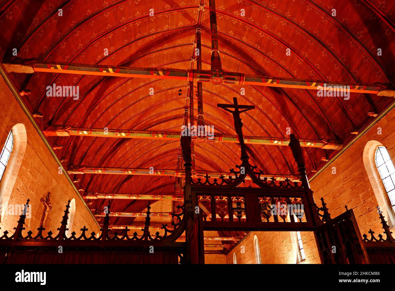Hotel-Dieu des Hospices Civils de Beaune, la Grande Sala dei poveri, Cote-d'Or, Bourgogne-France-Comte, Borgogna, Francia, Europa Foto Stock