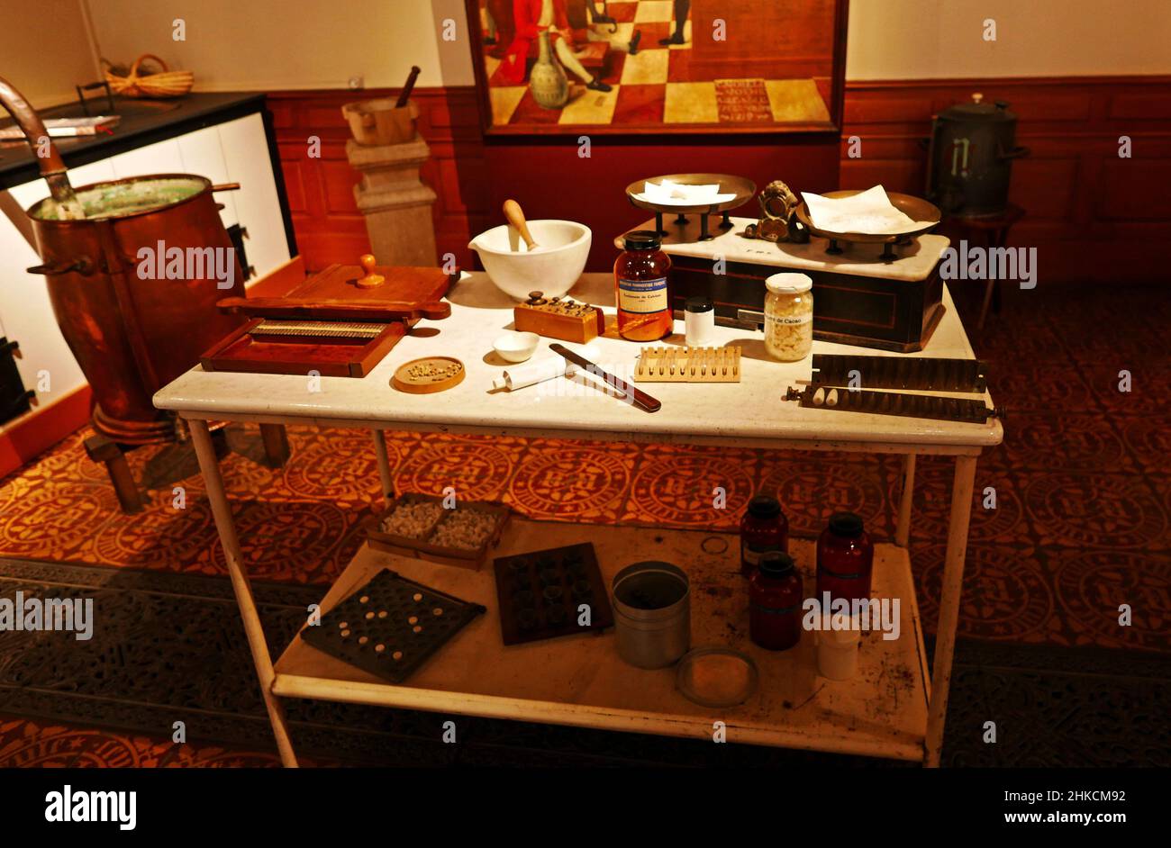 Hotel-Dieu des Hospices Civils de Beaune, il laboratorio, Cote-d'Or, Bourgogne-France-Comte, Borgogna, Francia, Europa Foto Stock