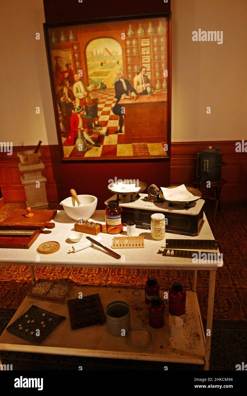 Hotel-Dieu des Hospices Civils de Beaune, il laboratorio, Cote-d'Or, Bourgogne-France-Comte, Borgogna, Francia, Europa Foto Stock